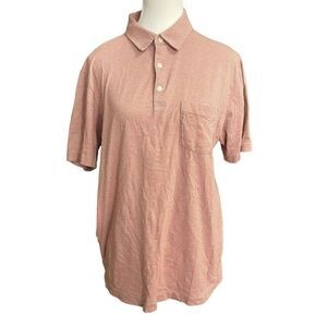 Patagonia Orange Gray Striped Polo‎ Shirt Buttons Collared Short Sleeve Mens M